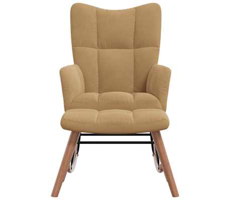 vidaXL Silla mecedora con reposapiés terciopelo marrón