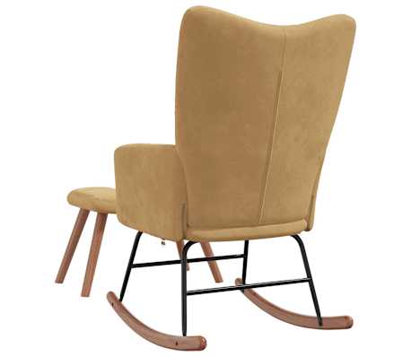 vidaXL Silla mecedora con reposapiés terciopelo marrón