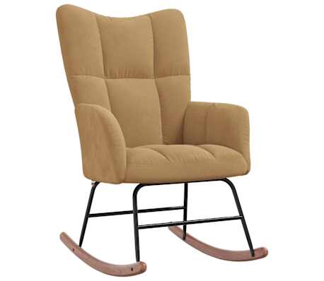 vidaXL Silla mecedora con reposapiés terciopelo marrón