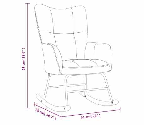 vidaXL Silla mecedora con reposapiés terciopelo marrón
