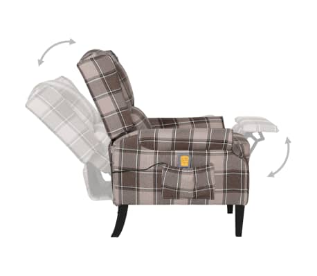 vidaXL Sillón de masaje reclinable de tela beige