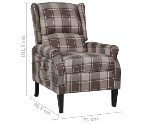 vidaXL Sillón de masaje reclinable de tela beige
