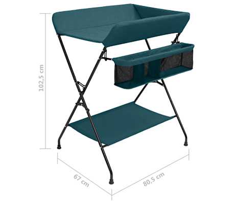 vidaXL Mesa cambiadora de hierro verde