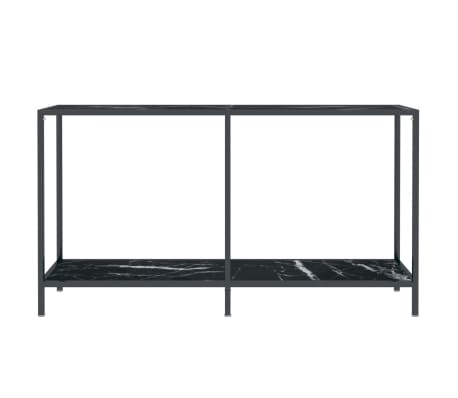 vidaXL Mesa de consola vidrio templado negro 140x35x75,5 cm