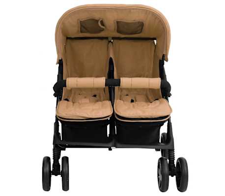 vidaXL Carrito para gemelos de acero gris taupé