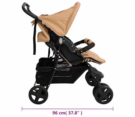 vidaXL Carrito para gemelos de acero gris taupé