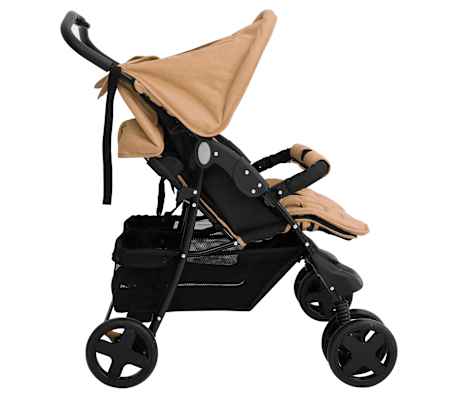 vidaXL Carrito para gemelos de acero gris taupé