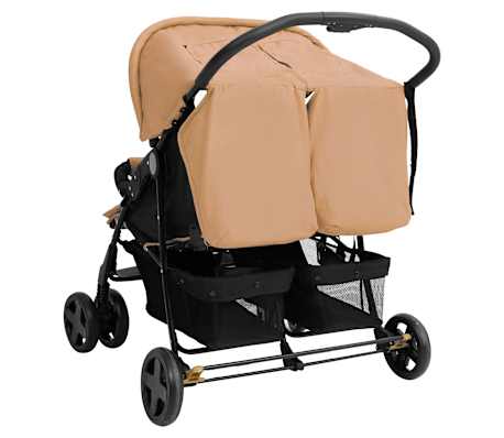 vidaXL Carrito para gemelos de acero gris taupé