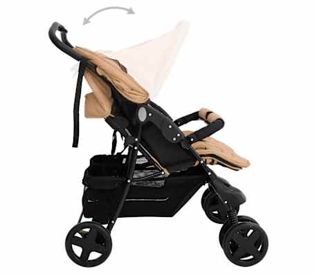 vidaXL Carrito para gemelos de acero gris taupé