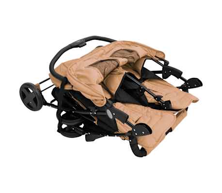 vidaXL Carrito para gemelos de acero gris taupé