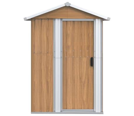 vidaXL Cobertizo de jardín acero galvanizado marrón 126x97,5x177 cm