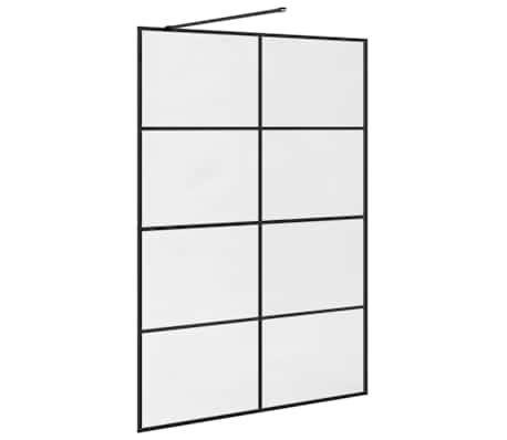 vidaXL Paroi de douche avec verre ESG transparent 140x195 cm Noir