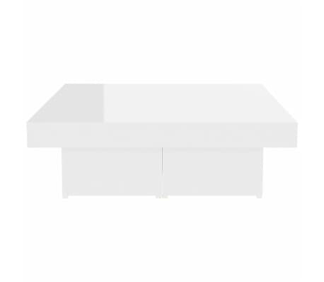 vidaXL Mesa de centro madera contrachapada blanco brillante 90x90x28cm