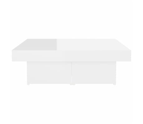 vidaXL Mesa de centro madera contrachapada blanco brillante 90x90x28cm