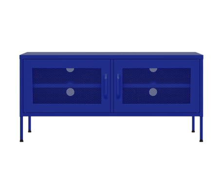 vidaXL Mueble para TV de acero azul marino 105x35x50 cm