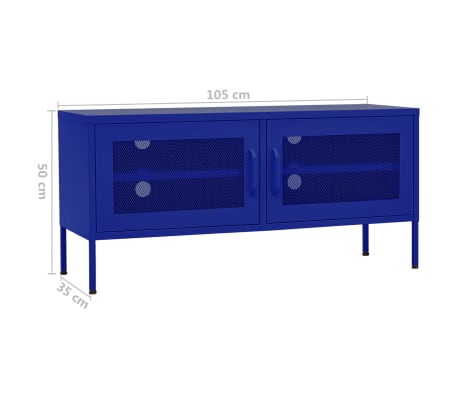 vidaXL Mueble para TV de acero azul marino 105x35x50 cm
