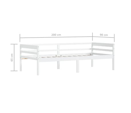 vidaXL Estructura de cama sin colchón madera de pino blanco 90x200 cm