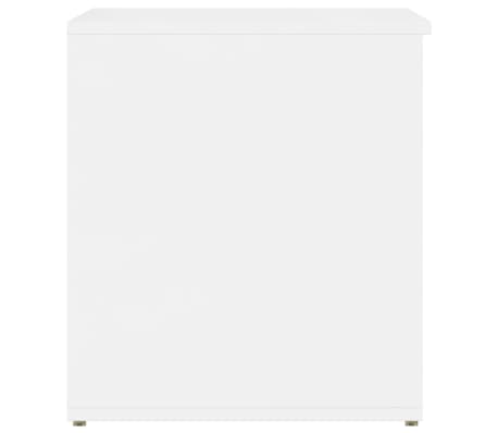 vidaXL Baúl almacenaje madera contrachapada blanco brillo 84x42x46 cm