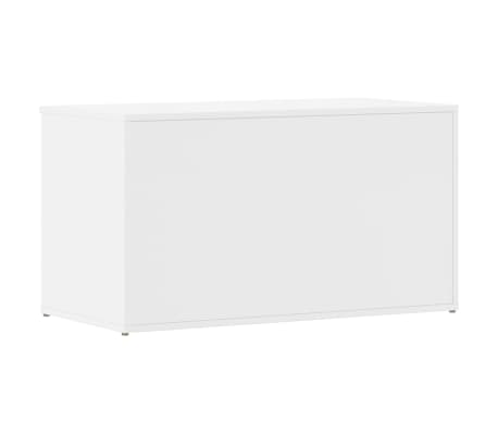 vidaXL Baúl almacenaje madera contrachapada blanco brillo 84x42x46 cm