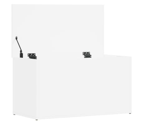 vidaXL Baúl almacenaje madera contrachapada blanco brillo 84x42x46 cm