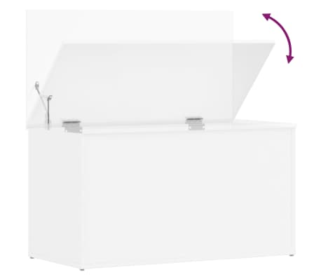 vidaXL Baúl almacenaje madera contrachapada blanco brillo 84x42x46 cm
