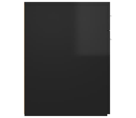 vidaXL Armario de boticario contrachapada negro brillo 20x45,5x60 cm