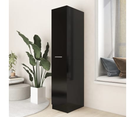 vidaXL Armario de boticario madera contrachapada negro 30x42,5x150 cm