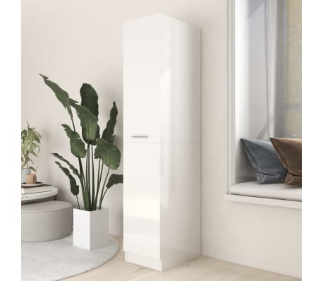 vidaXL Armario de boticario contrachapada blanco brillo 30x42,5x150 cm