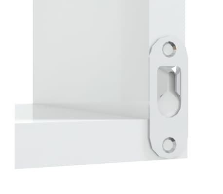 vidaXL Estante de esquina pared 2 uds madera blanco brillo 40x40x50 cm