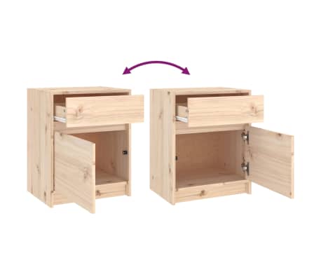 vidaXL Mesitas de noche 2 uds madera maciza de pino 40x31x50 cm