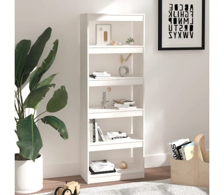 vidaXL Bibliothèque/Séparateur de pièce Blanc 60x30x167,5cm Pin massif