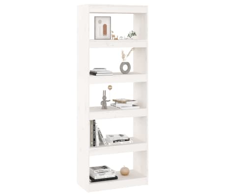 vidaXL Bibliothèque/Séparateur de pièce Blanc 60x30x167,5cm Pin massif