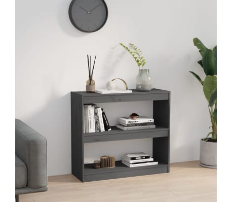 vidaXL Bibliothèque/Séparateur de pièce Gris 80x30x71,5 cm Pin massif