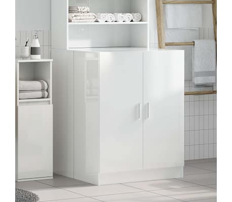 vidaXL Armoire de machine à laver Blanc brillant 71x71,5x91,5 cm