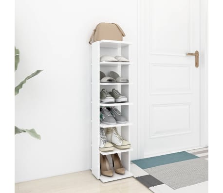 vidaXL Mueble zapatero madera contrachapada blanco 27,5x27x102 cm