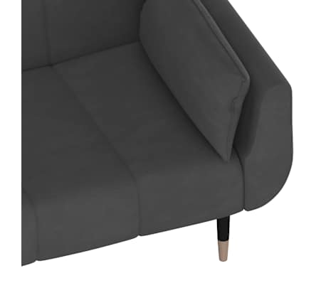 vidaXL Sofá cama de 2 plazas con dos almohadas terciopelo gris oscuro