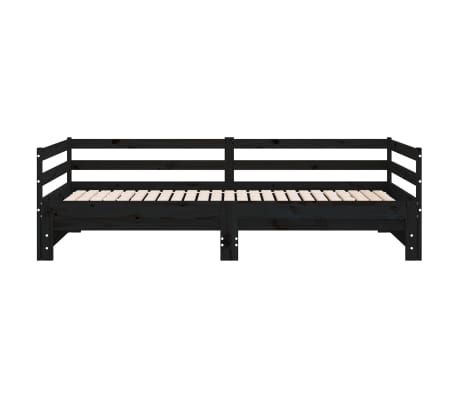 vidaXL Sofá cama extraíble sin colchón negro 2x(90x200) cm