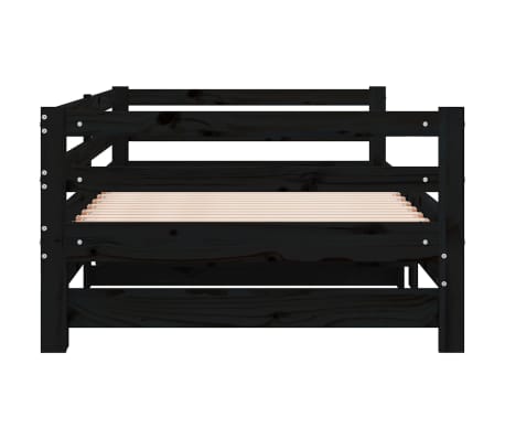 vidaXL Sofá cama extraíble sin colchón negro 2x(90x200) cm