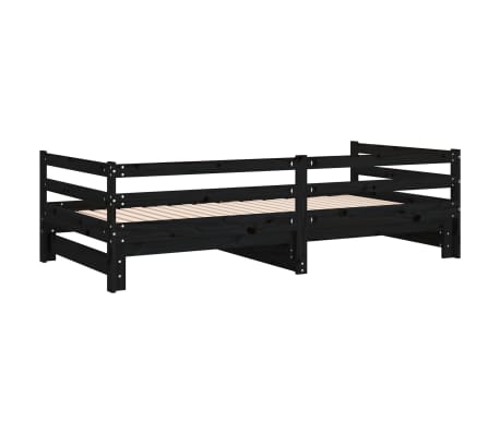 vidaXL Sofá cama extraíble sin colchón negro 2x(90x200) cm