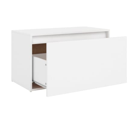 vidaXL Banco de pasillo de madera de ingeniería blanco 80x40x45 cm