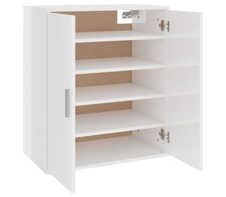 vidaXL Mueble zapatero madera de ingeniería blanco brillo 60x35x70 cm