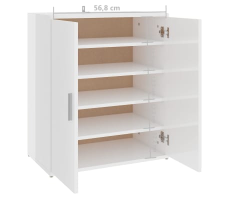 vidaXL Mueble zapatero madera de ingeniería blanco brillo 60x35x70 cm