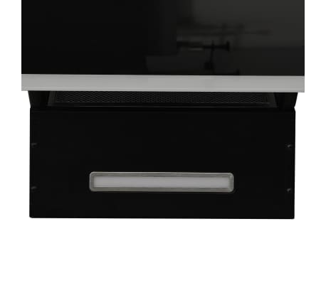 vidaXL Campana extractora pared acero y vidrio templado negro 90 cm