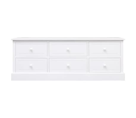 vidaXL Mueble para TV madera maciza de paulownia blanco 108x30x40 cm