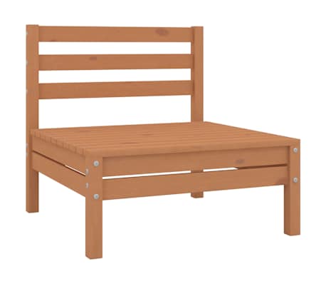 vidaXL Sofás centrales de jardín 4 uds madera maciza pino marrón miel