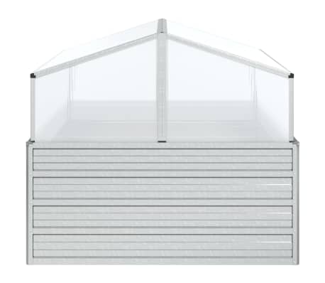 vidaXL Garden Raised Bed Silver Galvanized Steel Medium Durable