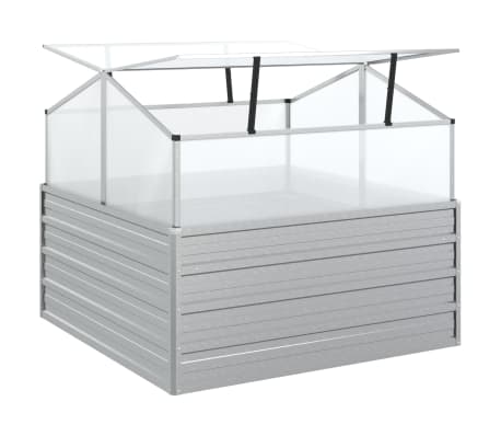 vidaXL Garden Raised Bed Silver Galvanized Steel Medium Durable
