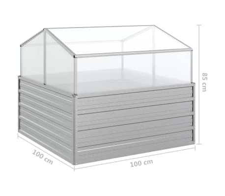 vidaXL Garden Raised Bed Silver Galvanized Steel Medium Durable