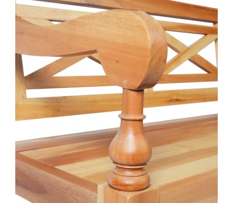 vidaXL Banco Batavia madera de caoba marrón claro 123 cm