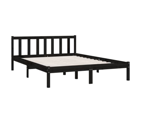 vidaXL Estructura de cama sin colchón madera maciza negro 120x200 cm